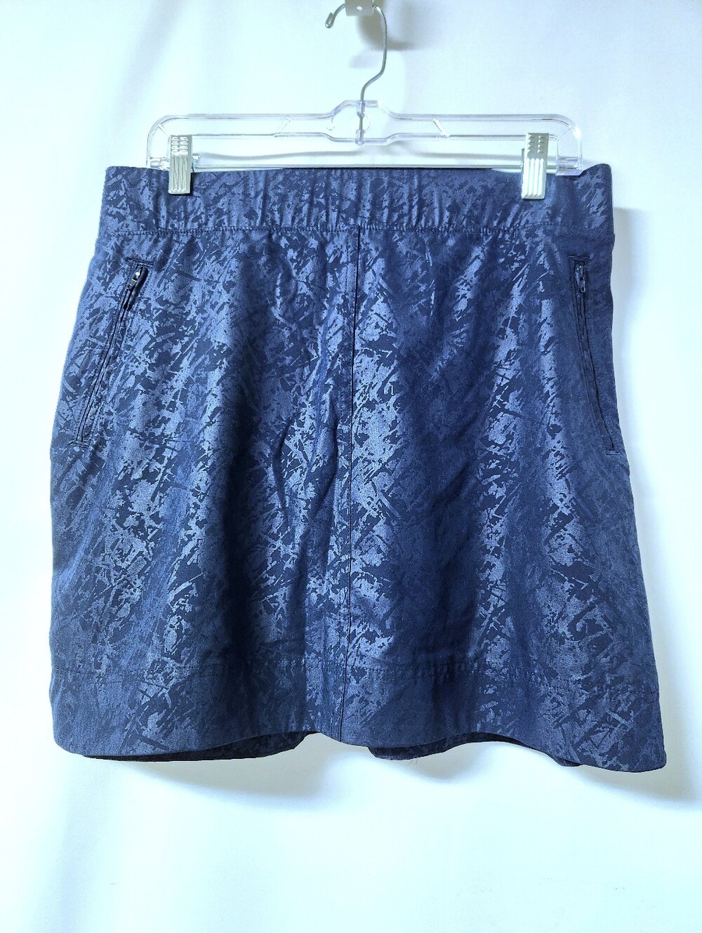 Orvis Active Travel Skort Navy Blue Shattered Glass Embossed Size Large